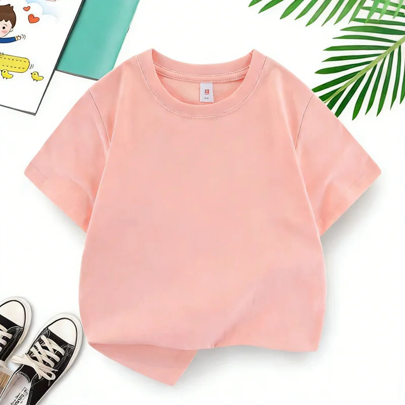 White Red Kids Boys TShirt Cotton Sport Fashion Summer Girls T Shirt Casual Short Sleeves Breathe Children’s Clothes 2-12 Years