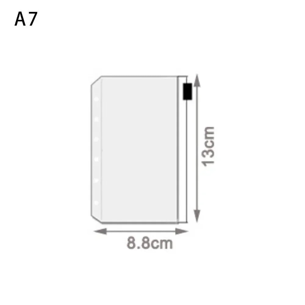 A5/A6A/A7 Transparent Loose Leaf Binder Notebook Cover Zipper Bag Note Book Journal Planner Accessories Stationery Supplies New