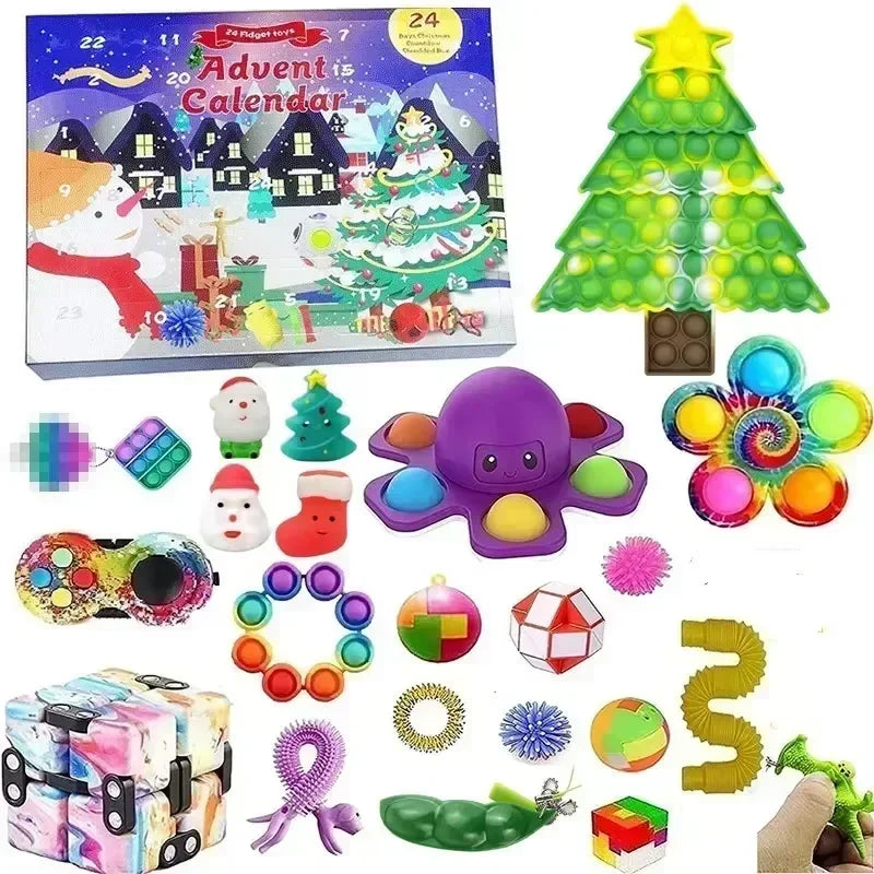 2026 Christmas Advent Calendar Gift Box for Girl Kids DIY Jewelry Hairpin Ornament 24Days Calendar New Year Christmas Gifts