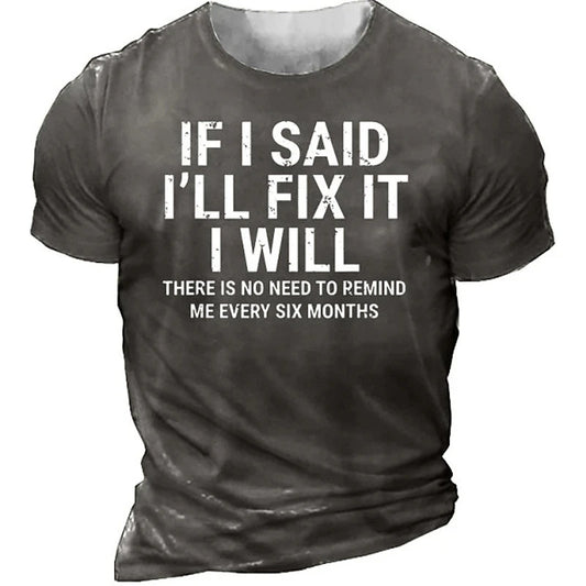 Funny Letter Graphic T Shirt For Men Tee O Neck 3D Print Outdoor Street Short Sleeve Print Clothing Apparel Basic Vintage Top