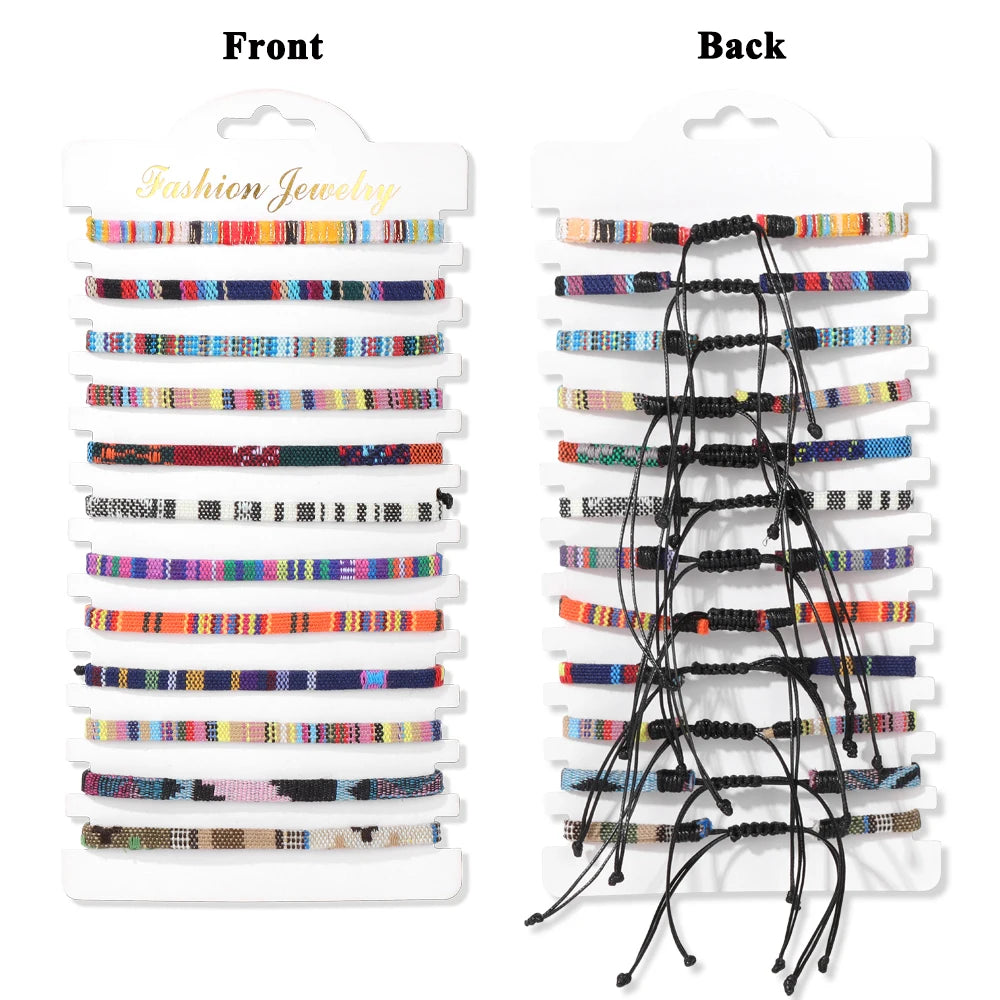 Wholesale 12pcs/set Bohemia Bracelet Set Colorful Natural Stone Crystal Seed Beads Evil Eye Braided Bracelets For Women Men