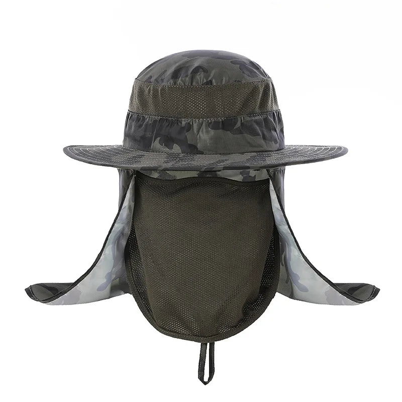 Wide Brim Baseball Hats for Women and Men Sun Defender Cooling Neck Guard Safari Cap for Hiking Fishing Outdoor Hat with Flap