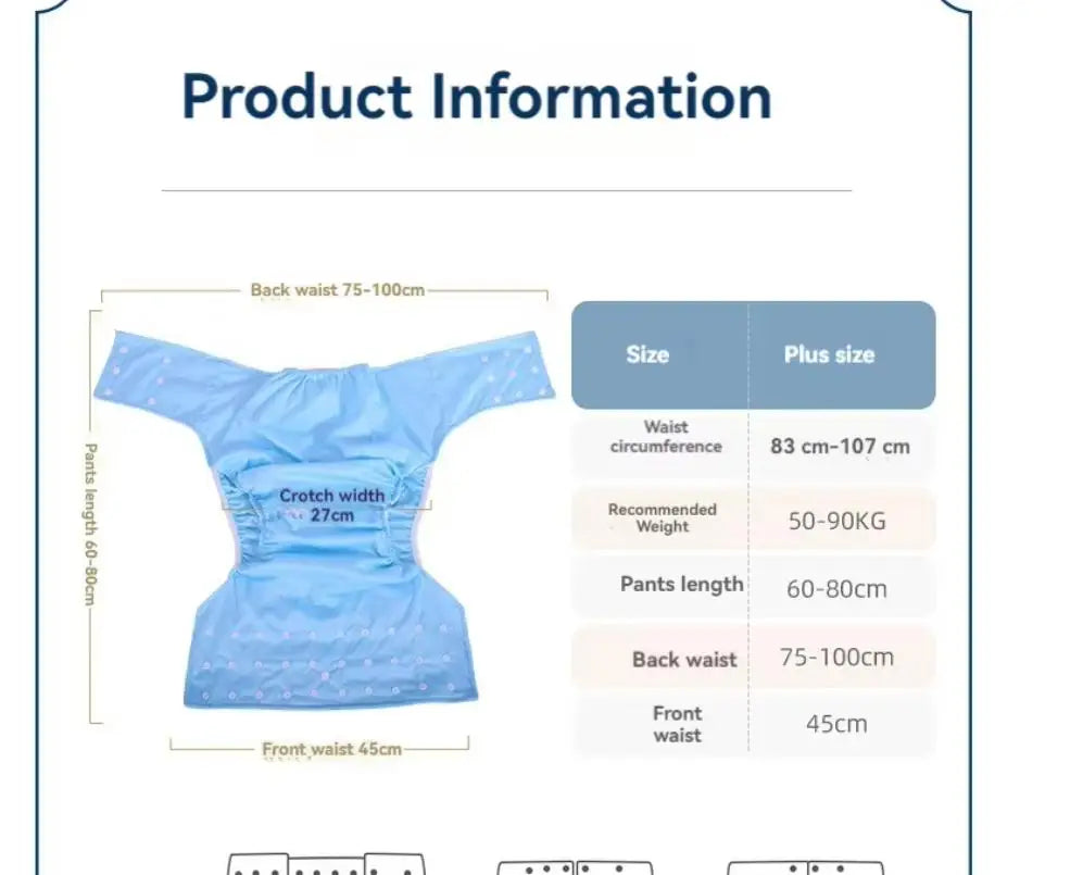 Large Size Adult Diapers Leak proof Nappies Waterproof Diapers Washable Reusable Adult Elderly Cloth Diapers Pocket Nappies