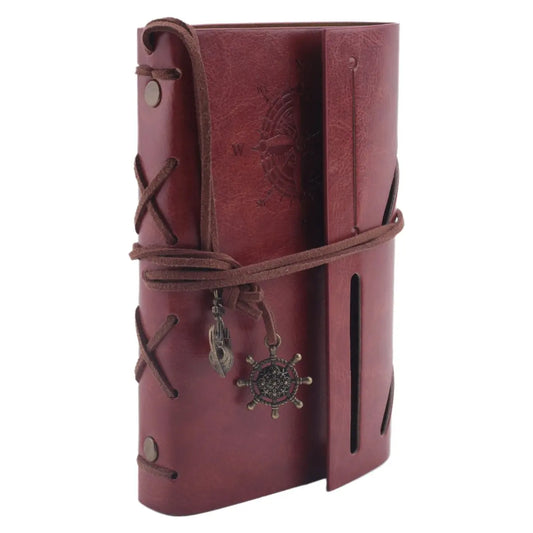 AT54 Retro Personality Journal Notepads Ring Binder Diary Notebook Light brown S