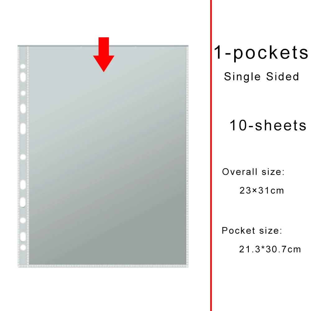 A4 Laser PU Leather Binder Scrapbook with Magnetic Closure & D-Shaped Metal Rings 11-Hole Pages for Photos, Cards, Tickets, Coin