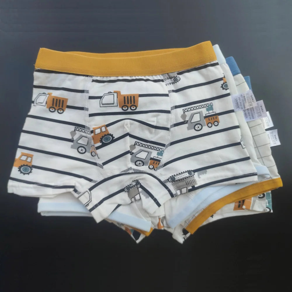 4pcs Children's Underwear for Boys Cotton Cute Dinosaur Shorts Panties Fashion Teenage Breathable Soft Boxers Toddler Underpants
