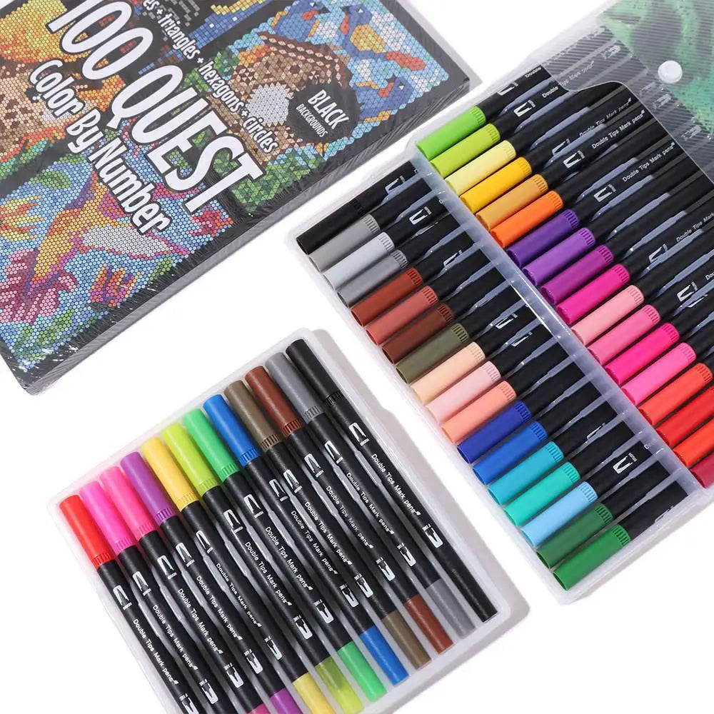 Cartoon Activity Color Painting Book Paper DIY Paint By Numbers Educational Quick-drying Drawing Learning Book Adults and Kids