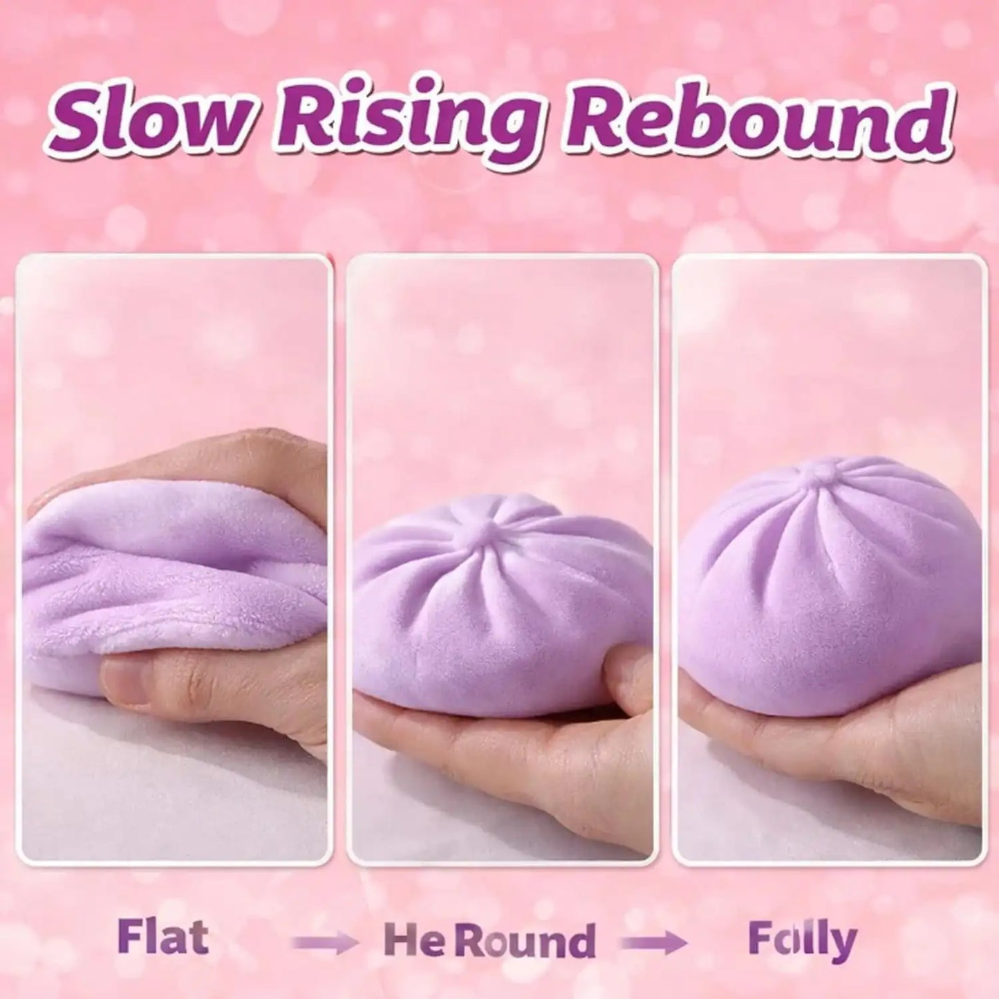 @@Soft Maltose Dumpling Squishy: Transparent Colorful Squeeze Toy, ASMR Stress Relief Ball, Sensory Fidget Toy for Kids Adults