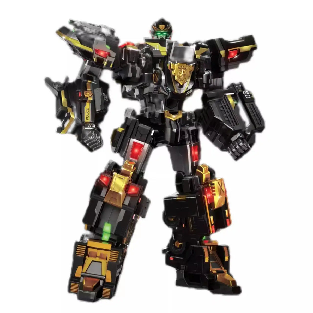 MiniForce Super Cops JUSTICE TITAN Black Limited 5 in 1 Combine Transformation Robot Mini Force Deformation Action Figure Toys