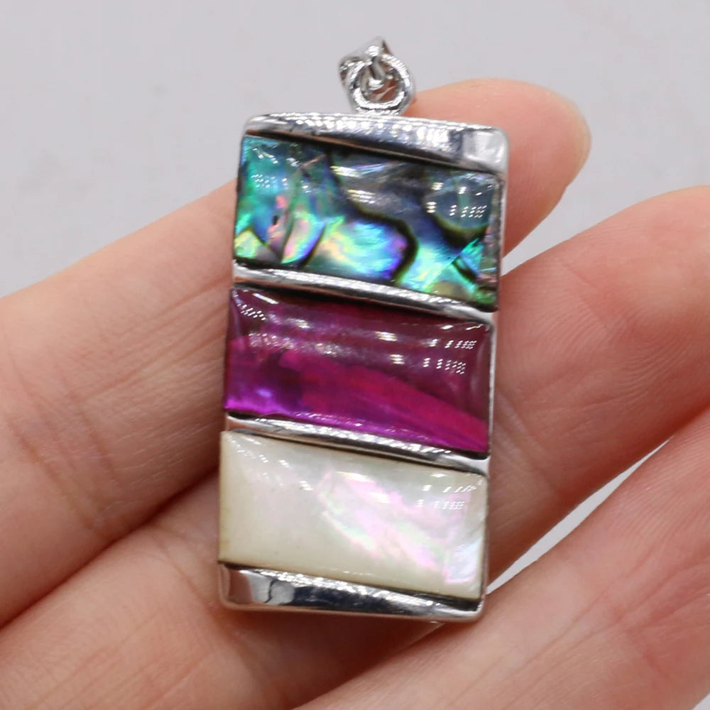 Hot Sale Natural Shell Pendant Mother Of Pearl Rectangle Pendant For Jewelry Making DIY Necklace Bracelet Accessory