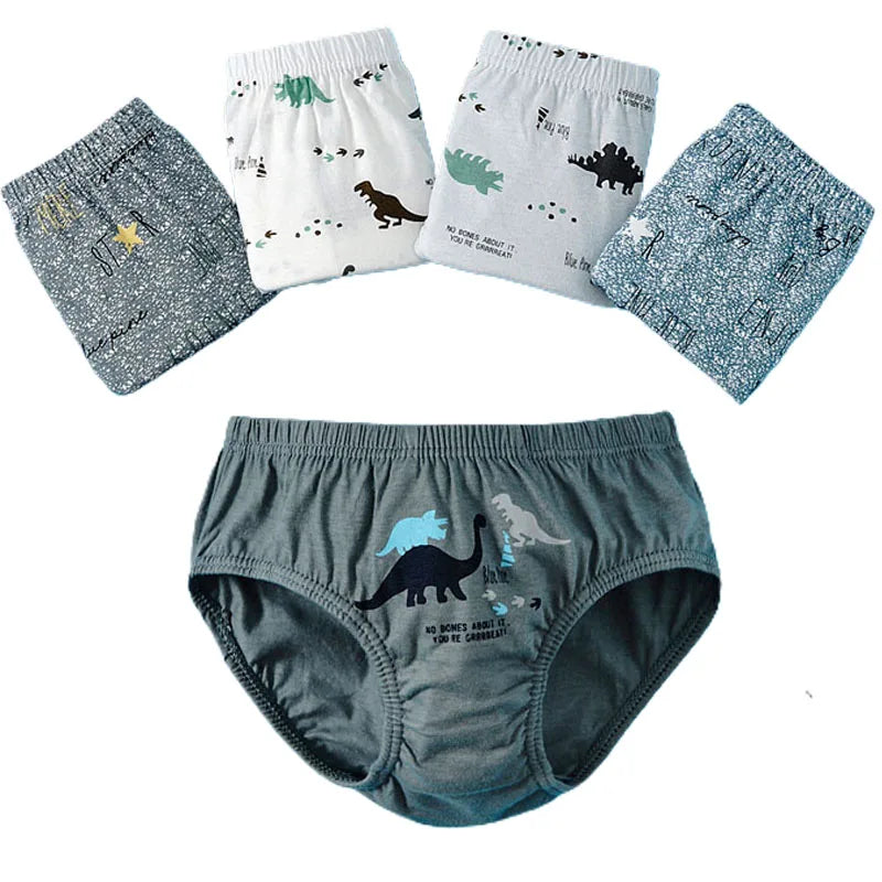 3 Pcs Children Underwear Cotton Kids Dinosaur Cartoon panties Breathable Soft Boys Briefs Boxers 2-14 Years Old Boys Panties