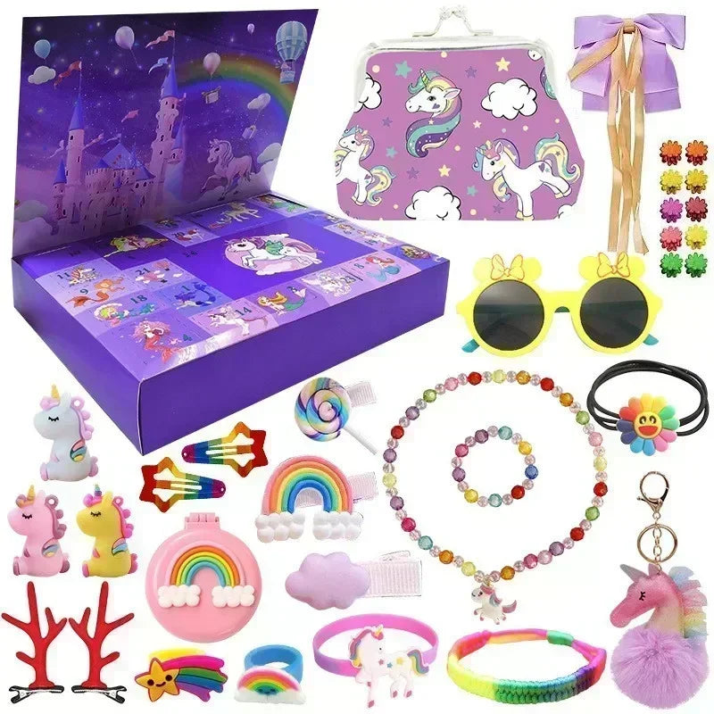 2026 Christmas Advent Calendar Gift Box for Girl Kids DIY Jewelry Hairpin Ornament 24Days Calendar New Year Christmas Gifts