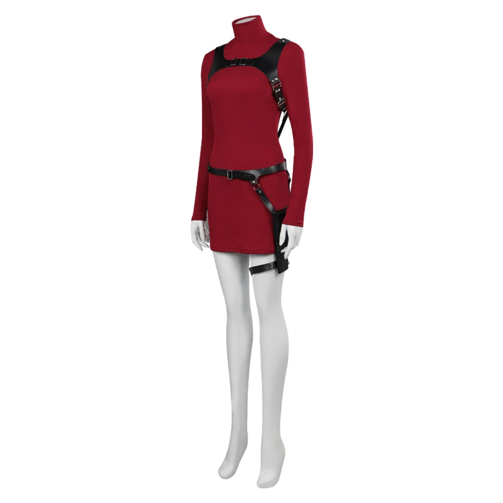 Female Ada Cosplay Wong Costume Dress Belt Wig Roleplay Outfits Fantasia Halloween Carnival Disguise Suit For Adult Women