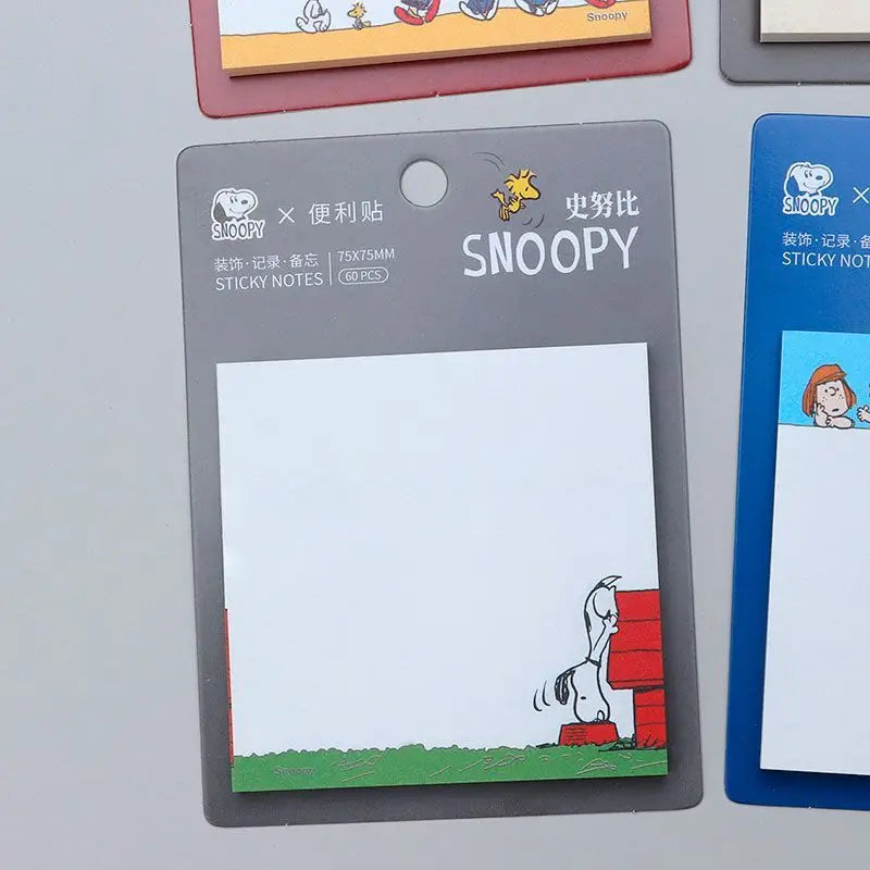 4pcs/lot kawaii snoopy cartoon animation sticky notes paste notes cute stationery tag notepad post office school supplies gift