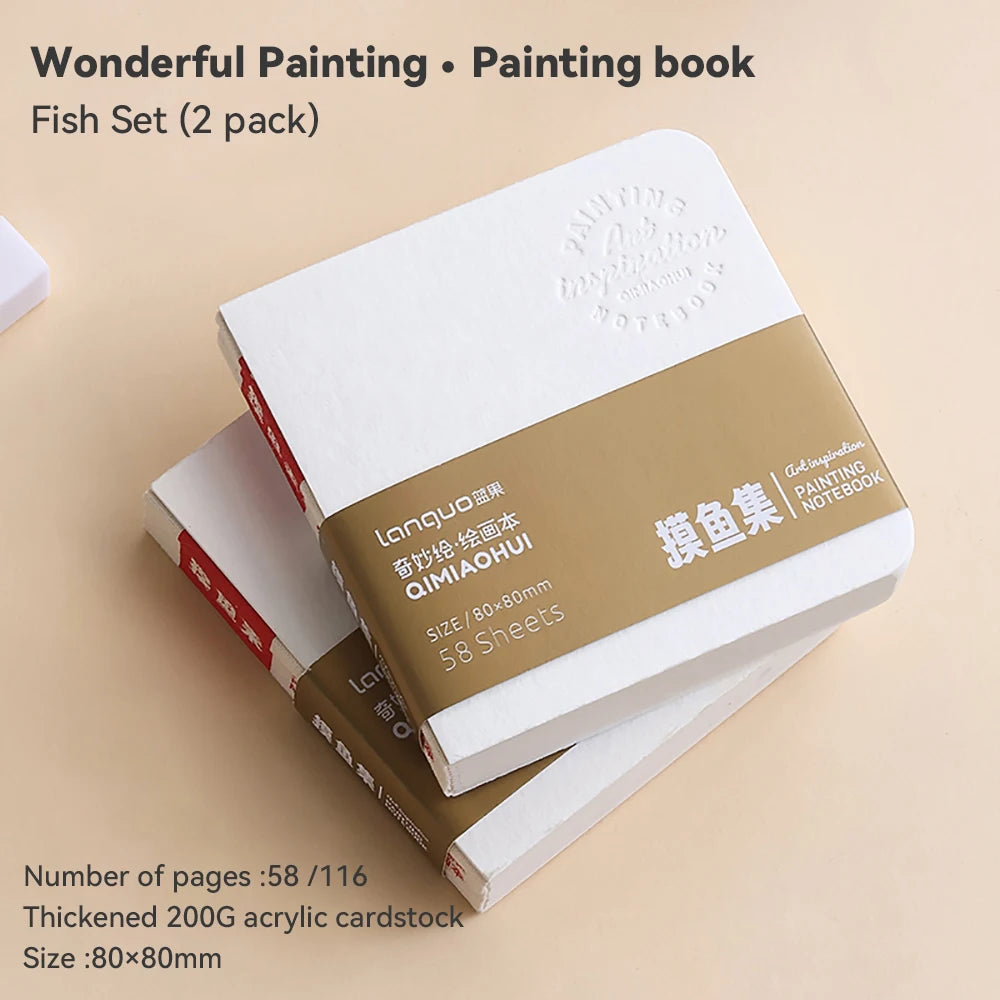 Languo 58 Sheets Drawing Notebook Thick Paper Sketchbook Portable Watercolor Book Gouache Notepad Art Supplies Stationery