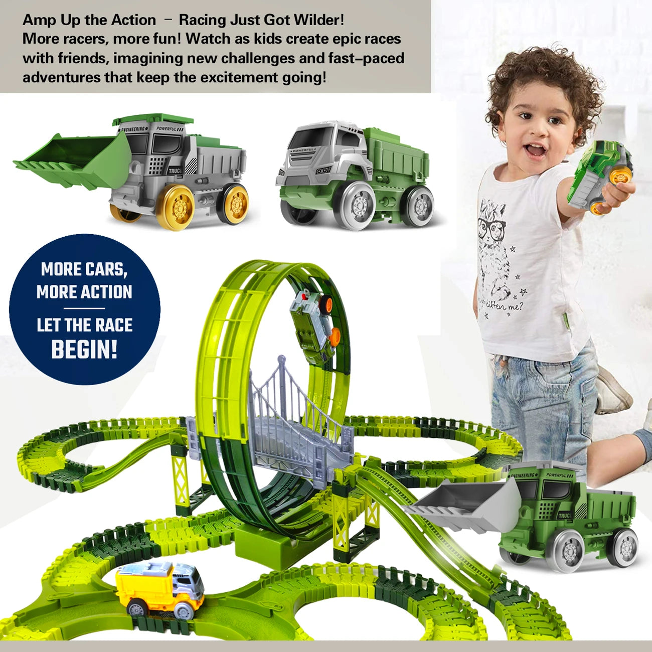 Electric Dinosaur Racing Car Track Set Magic Climbing Flexible Rail Car Educational Puzzle Toy for Kids