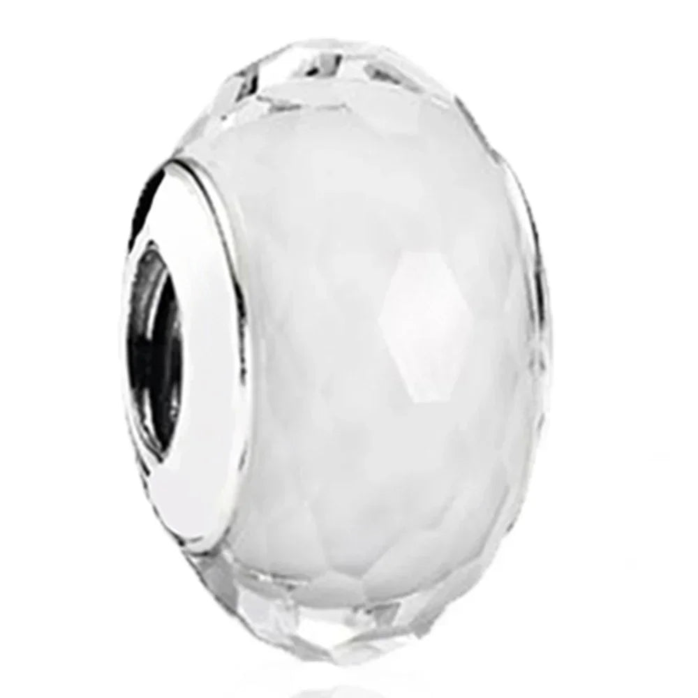 2025classic 925 Sterling Silver Colored Flower Leaf Cosmic Rainbow Murano Glass Charms Beads Fit DIY Bracelet Women Jewelry Gift