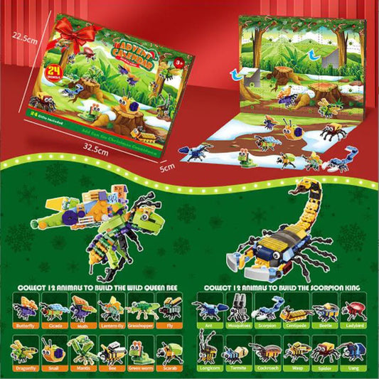 Jungle Animals Building Block Advent Calendar – 24 Stocking Stuffer Toys