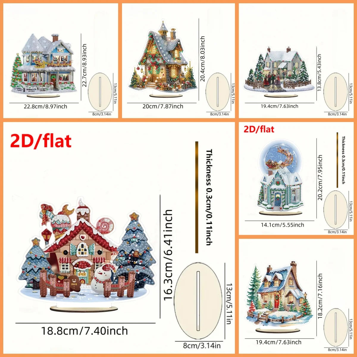 One DIY diamond painting Christmas-themed wooden ornament is suitable for placing on the family bedroom table as a New Year gift
