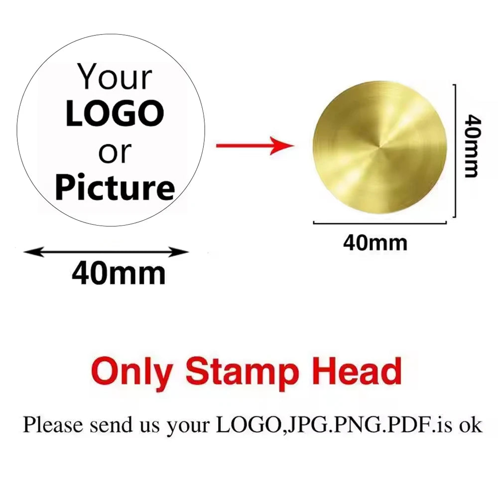 Custom Brass Wax Seal Stamp – Personalized Logo Head in 25–50mm