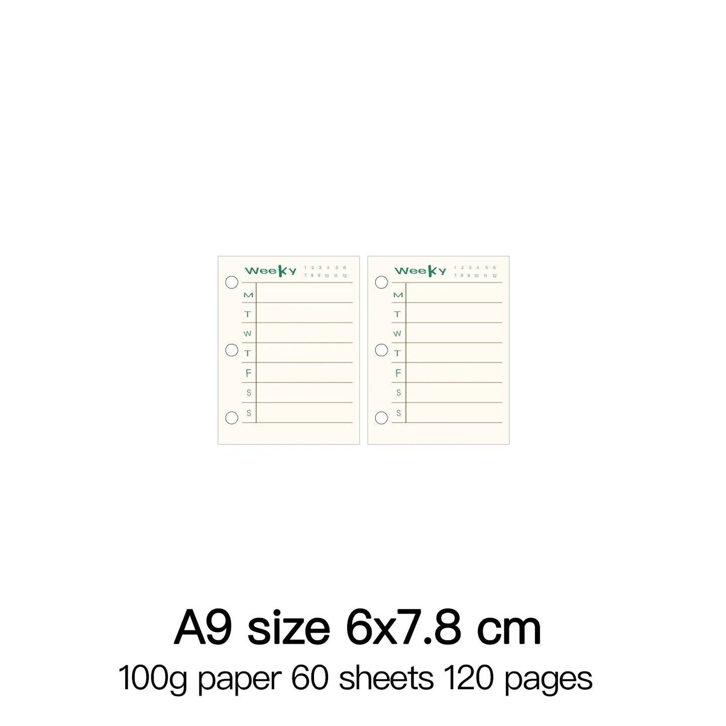 High Quality Ring Binder Notebook A5 Personal A6 A7 A8 Size Insert Refills Loose Leaf Spiral Diary Planner Inner Core 100g Paper