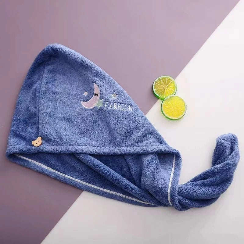 1Pc Dry Hari Cap, Coral Fleece, Polyesler Hair Drying Quick Towel Microfiber Shower Single Bandana Cap Ladies