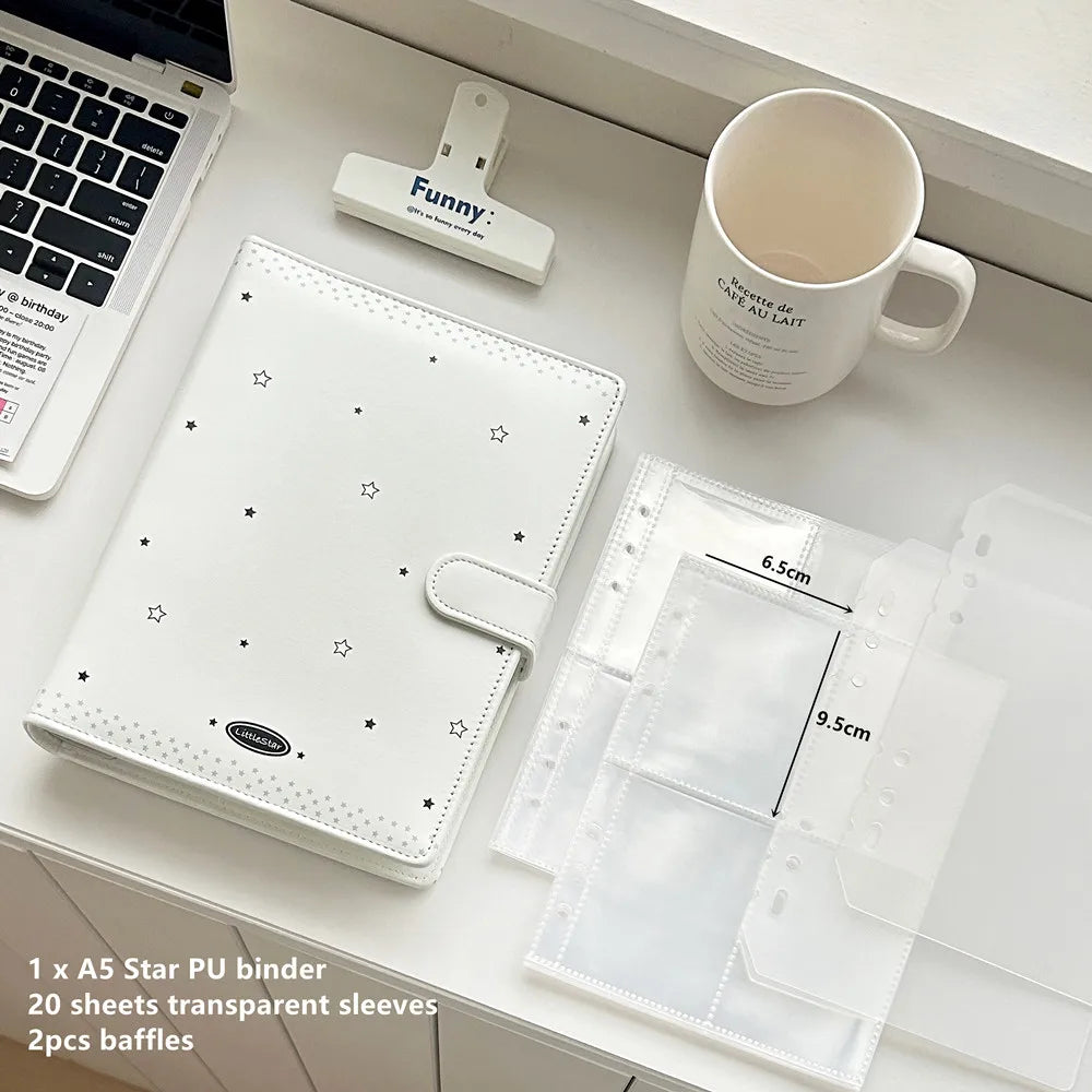 MINKYS Original Design Starrry Star PU A5 Kpop Photocard Binder Collect Book Idol Photo Card Holder Photocards Album