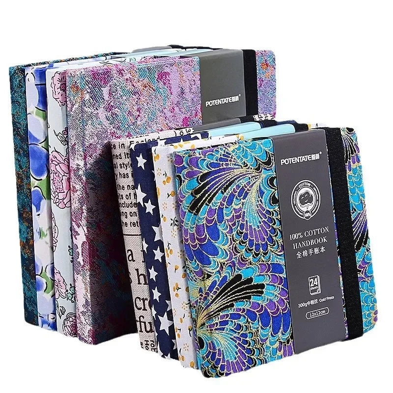 POTENTATE 100% Cotton Square Watercolor Book 300g Organ Book Watercolor Journal Drawing Book Hand Notebook Sketch Pad Book