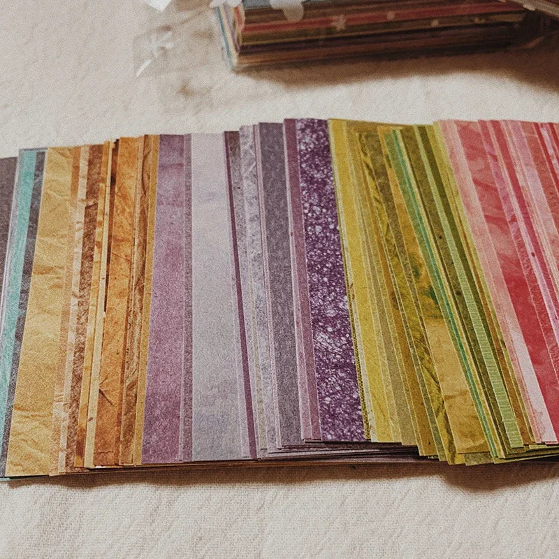 150 Sheet Rainbow Color Texture Background Small Craft Paper Junk Journal Ephemera Album Collage Scrapbooking Material Paper