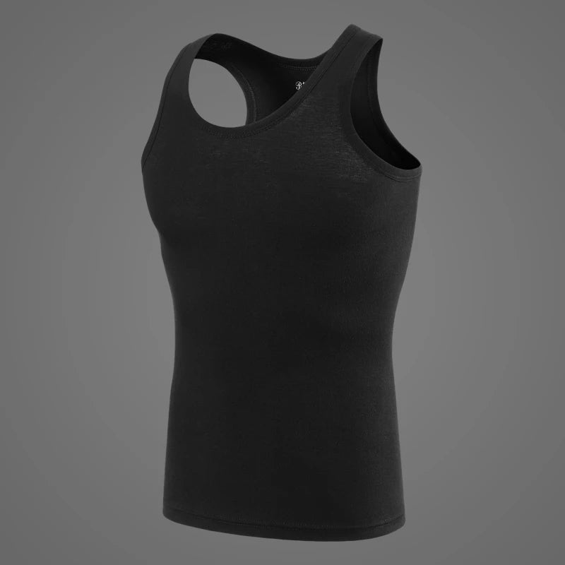 Four Seasons Men Pure Cotton Vest Youth Fit Sports Fitness Middle-aged Casual Sleeveless Top
