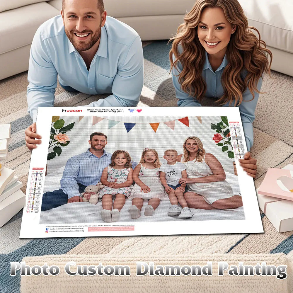 HUACAN Photo Custom Diamond Painting DIY Rhinestone Pictures Full Square Round Diamond Mosaic Embroidery Wall Decor Unique Gift