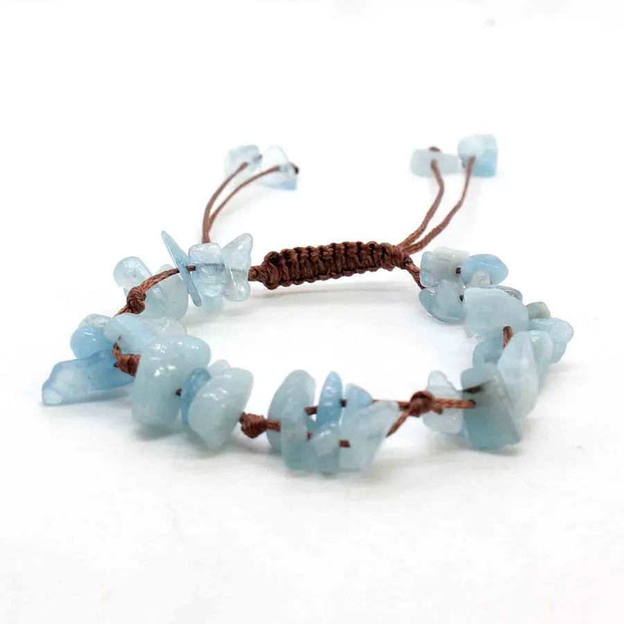 Macrame Crystal Chip Stone Braided Bracelets For Women Girls Natural Amethyst Quartz Gemetone Weave Adjustable Bracelet Jewelry