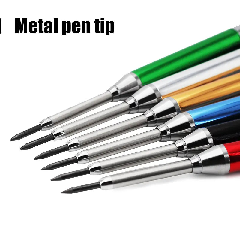 2.8mm Metal Long Head Woodworking Mechanical Pencil with 100pcs Lead Refills, for Carpenter Marking Engineering Drawing Tool