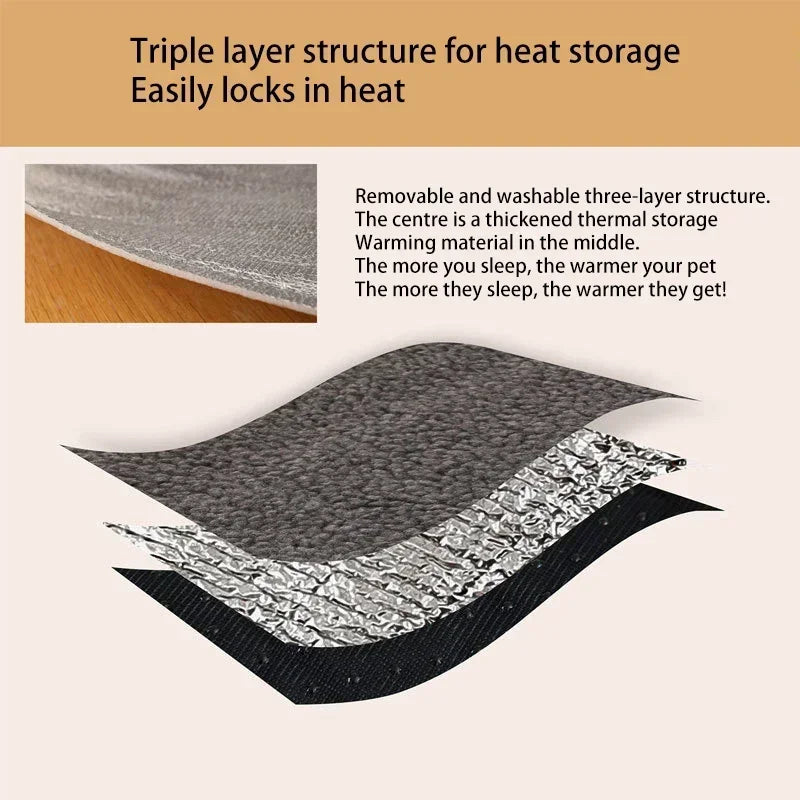 Self Warming Dogs Pad Bed Soft Self Heating Cat Dog Mat Thermal Pet Crate Bed Mat for Small Large Cats Dogs Sleeping In/Outdoor