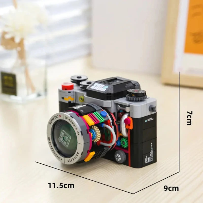 Creative Building Blocks Mechanical Universe Retro Camera Assembled Handmade Toys Model Ornaments DIY Educational Leisure Toys