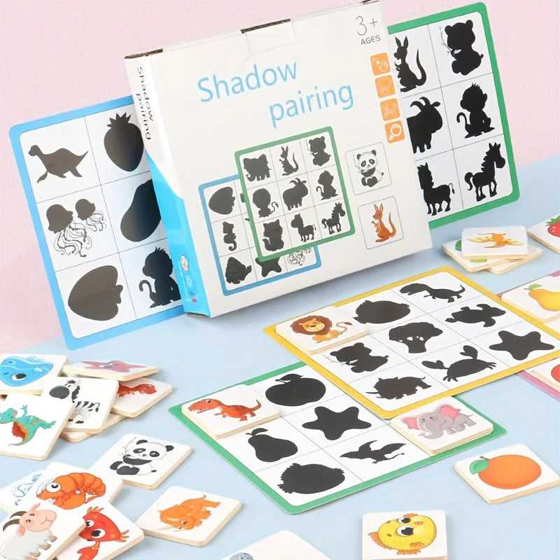 Wooden Montessori Find Shape Toys Animal Fruit Shadow Pairing Shape Puzzle Logical Thinking Game Educational Toys For Children