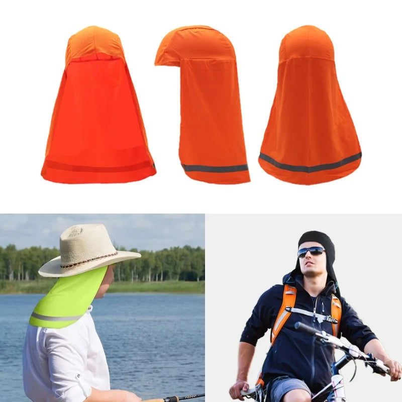 Cooling Cap Elastic Sun Shade Hat Wide Brim Neck Shield Elastic Hard Cap UV Protection to Cover Neck for Fishing Riding