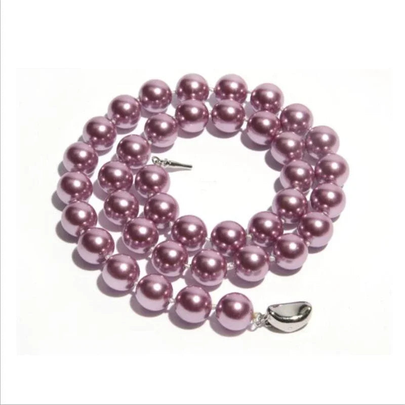 Multicolor Freshwater Shell Pearl Necklace 8 10mm Natural Thread Pearl Jewelry Round Pearl Necklace For Women Gift 18inches