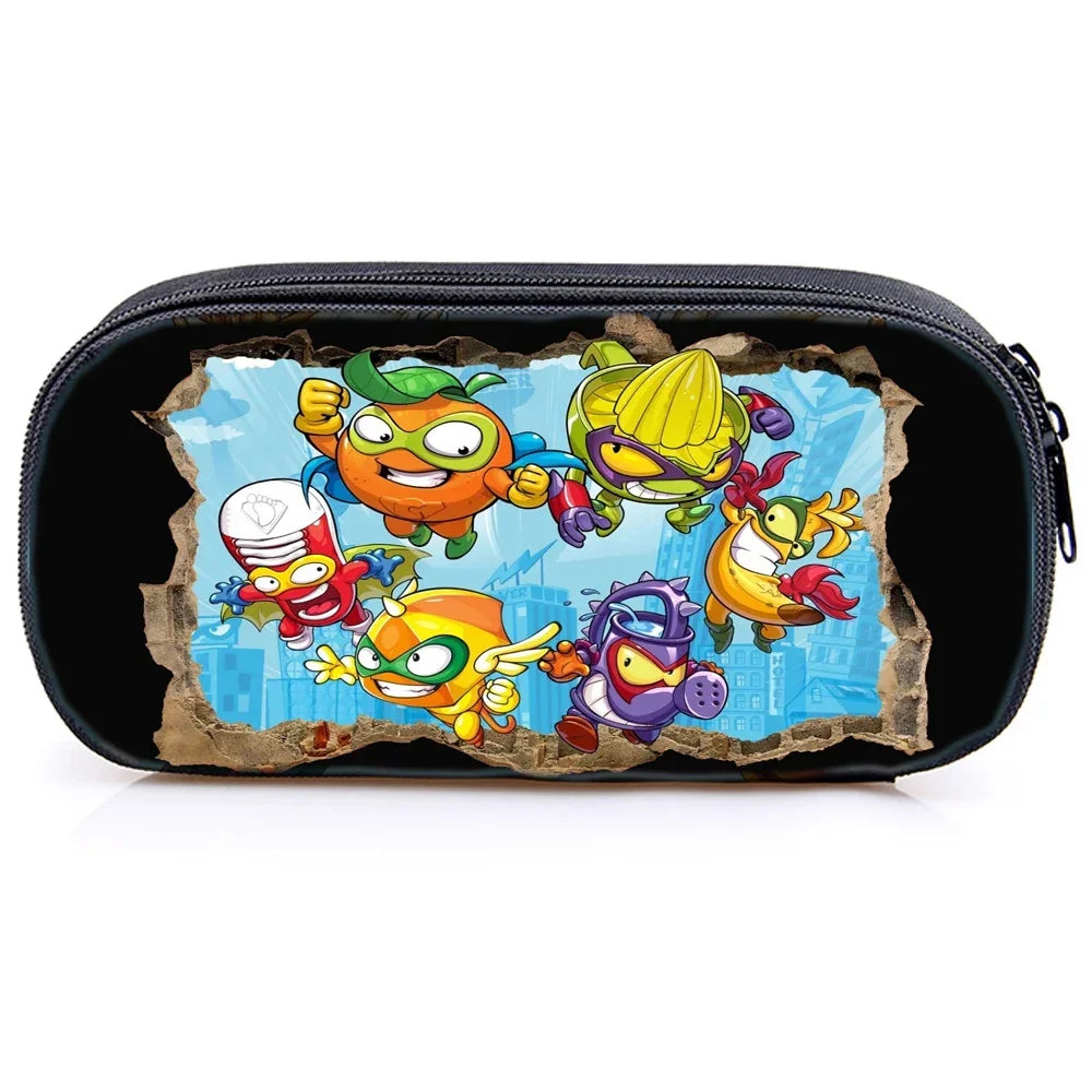Super Zings Pencil Case Kids Pencil Holder Funny Superzings Printed Pen Bag Students Cute Bag Teens Bag Boy Girl for School