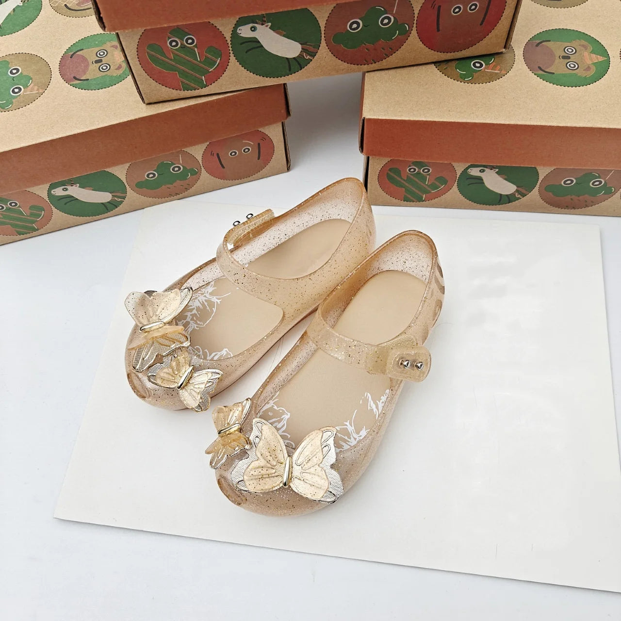 Brazil Brand 2026 New Style Kids Fashion Classical Jelly Shoes Girl Princess Cute Butterfly Sandal Kids Beach Single Shoe HMI210