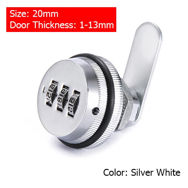 KAK Combination Cabinet Lock Black/Silver Zinc Alloy Password Locks Security Home Automation Cam Lock For Mailbox Cabinet Door