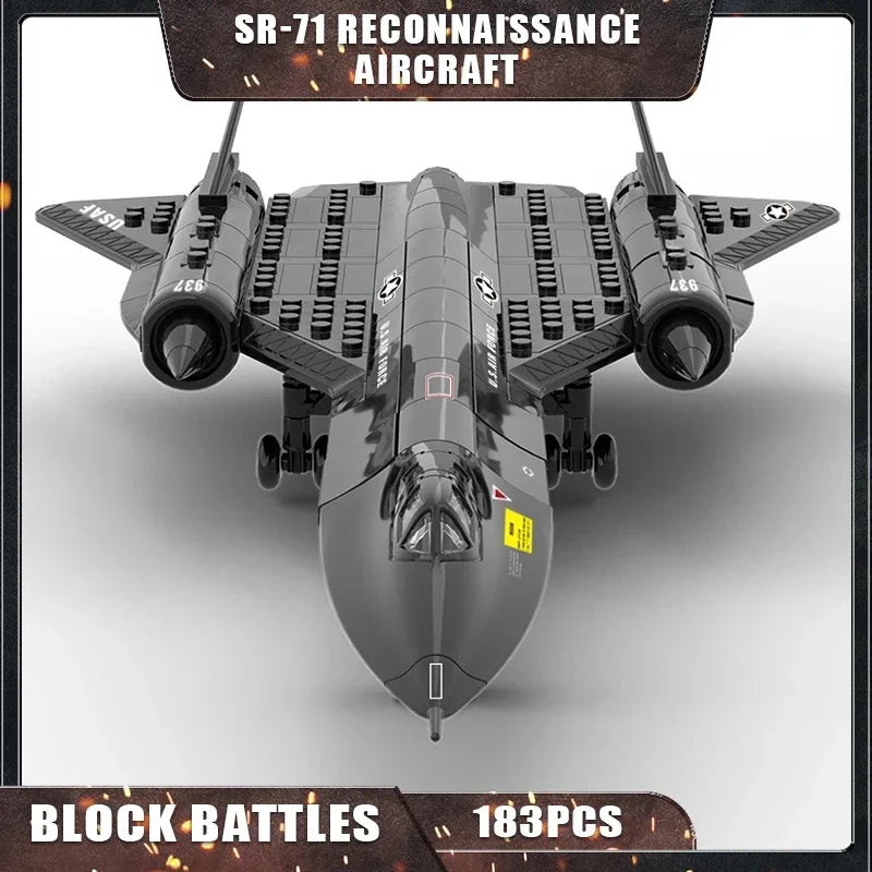 Creative Military SR-71 Blackbird Spy Plane  Building Blocks SetsMOC Kit Assembly Bricks STEM Learning Toys Gift for Children
