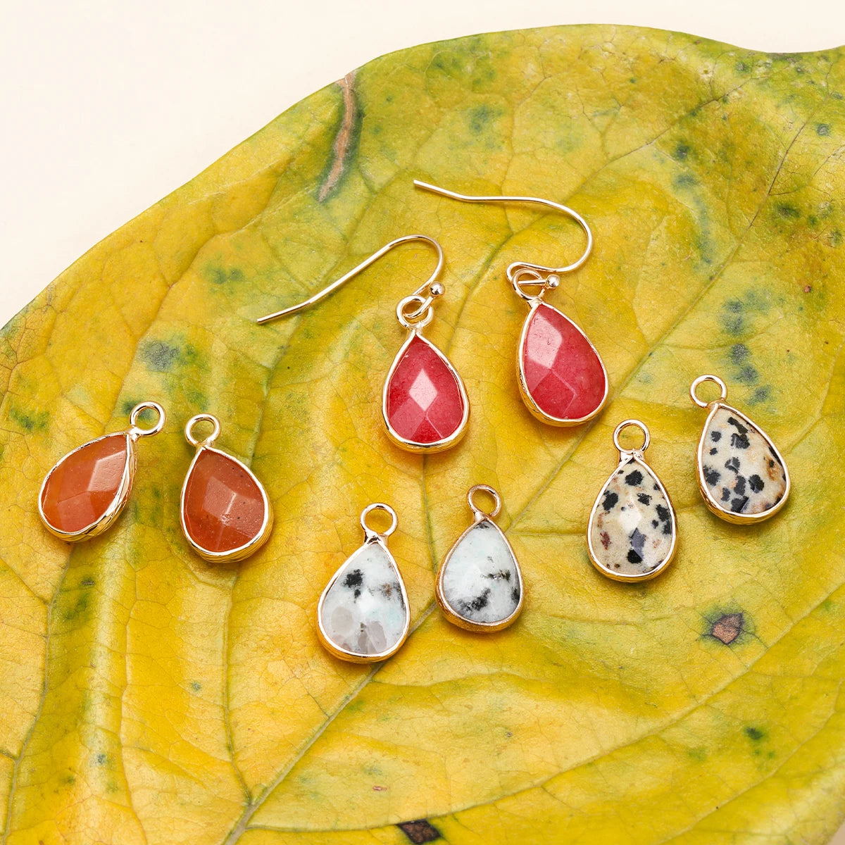 Waterdrop Natural  Stone Dangle Labradorite Earrings for Women Newly Designed  Female Daily Wear Wholesale Dropshiping
