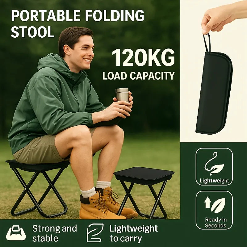 Lightweight Sturdy Frame Portable Heavy Duty Folding Camping Chair for Adults Outdoor Use Supports 440lb Capacity