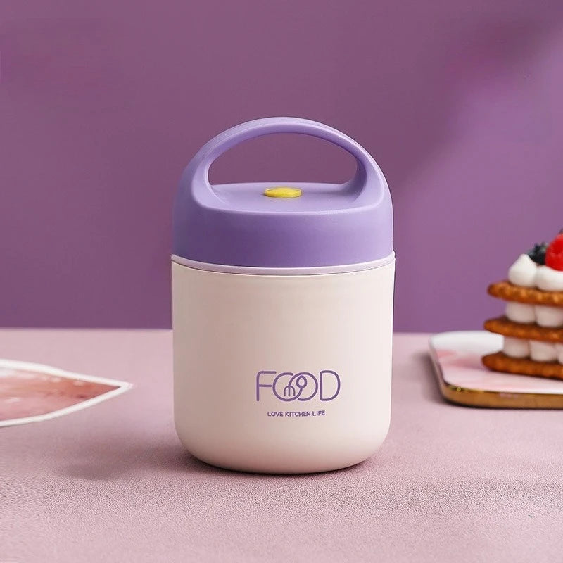 1pc Portable Thermal Porridge Cup Insulation Lunch Box Bento Box Insulation Bag Food Warmer Thermos Soup Cup For School Outdoor
