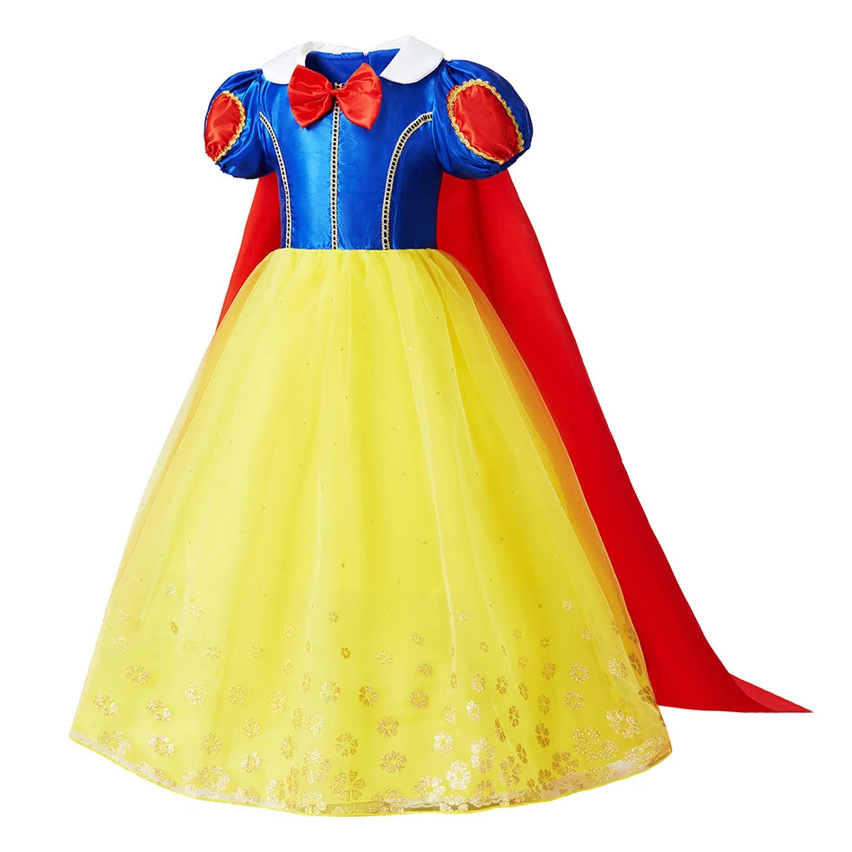 Girls Princess Dress Kids Cinderella Snow White Aurora Sofia Rapunzel Cinderella Halloween Costume Children Birthday Party Dress