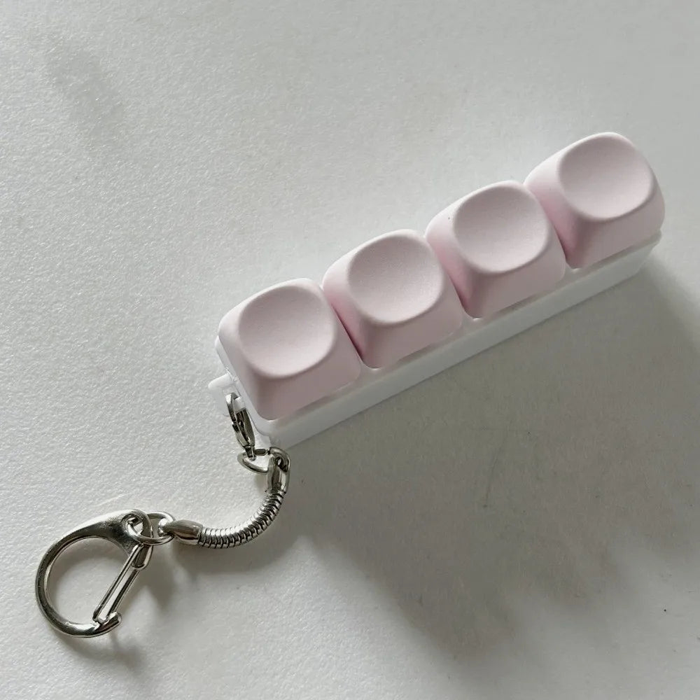Relaxing DIY Keyboard Fidget Keychain Keycap Keys Button Finger Keyboard Cap 4/9Keys Relief Stress Clicker Toy Adult