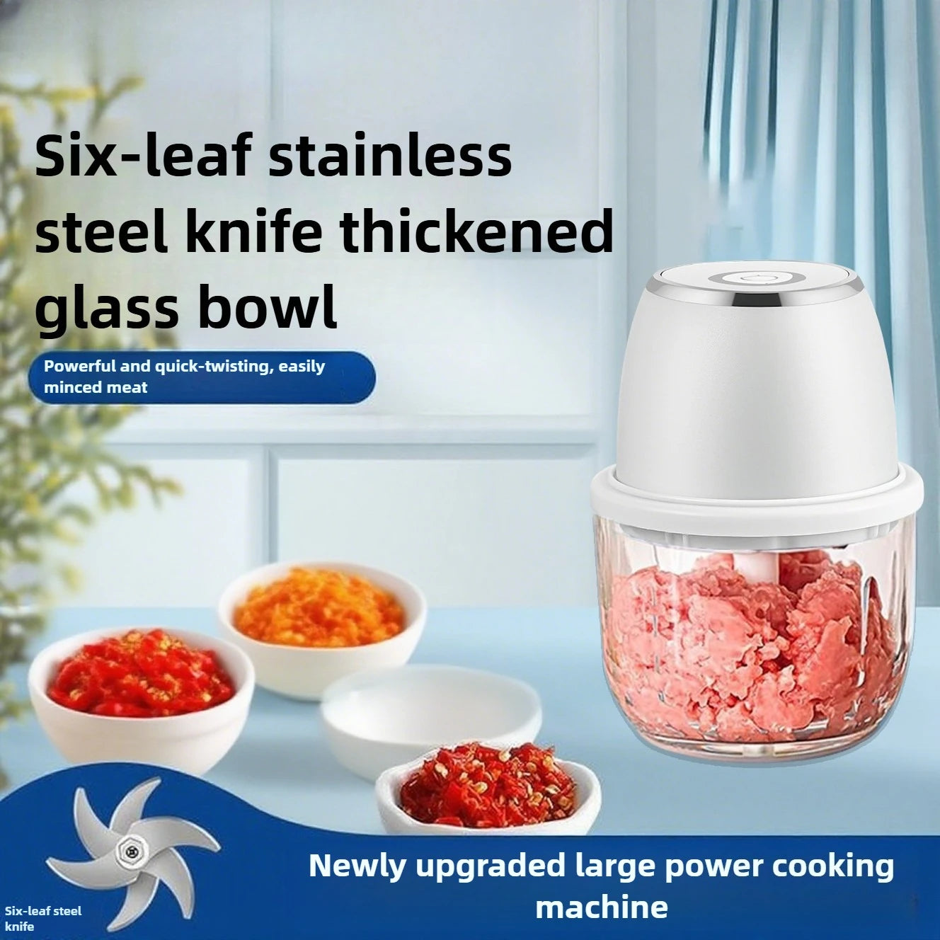 TINSOL 350ML Electric Meat Grinder Food Chopper Garlic Masher USB Multi-Function Vegetable Slicer Blender Kitchen Mixer