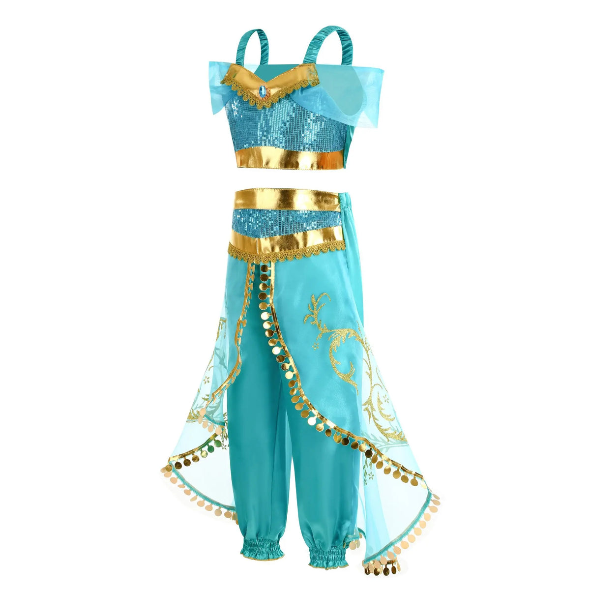 Jasmine Princess Dress for Girls Cosplay Aladdin Magic Lamp Costume Kids Halloween Birthday Carnival Party Vestidos 2-10T Outfit