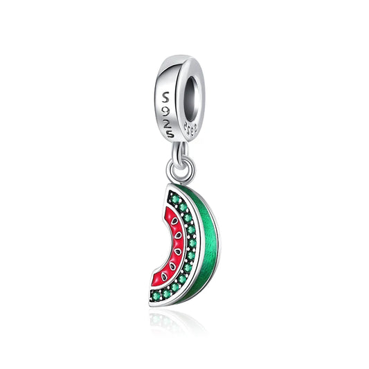 S925 Silver Strawberry Cherry Apple Fruit Dessert Series DIY Charm Beads Fit for Original Bracelets Women's Boutique Jewelry